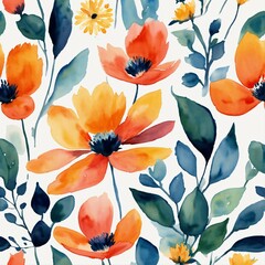 seamless background with poppies