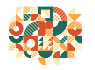 Abstract geometric background, modular tiling ceramic colored ethnic motif graphic design composition, native American Aztec ornament art.