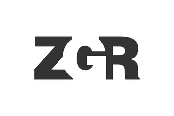 ZGR logo design. Initial letter Z G R bold font style for tech startups, consulting, corporate branding. Creative company name, headlines typography identity, trendy logotype.