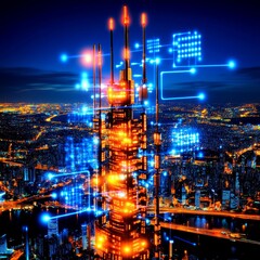 Obraz premium Minimizing costs for the telecom operator. Generative AI