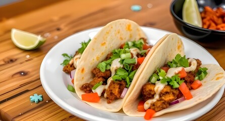 Tacos de Asada.Mexican food. Restaurant and fast food menu photo