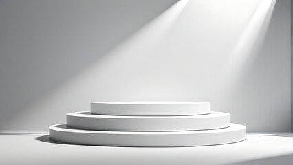 Obraz premium white podium with spotlights