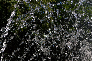 Splashes of water from the fountain