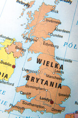 Obraz premium Great Britain on the map 