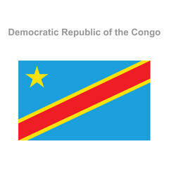 Democratic republic congo flag. Vector illustration of the national flag