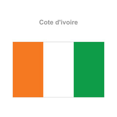Cote dinoire flag. Vector illustration of the national flag