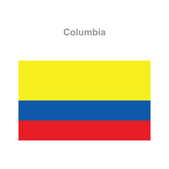 Columbia flag. Vector illustration of the national flag