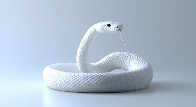 White snake resting on a surface