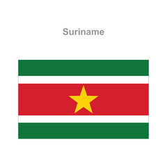 Suriname flag. Vector illustration of the national flag