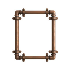 Rectangular metal pipe frame with industrial design and bolted connections