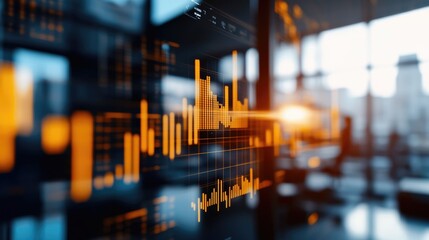 Financial data visualization on a digital screen