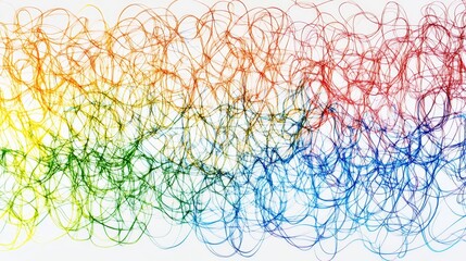 Obraz premium Colorful Abstract Lines Art, Rainbow Scribble Pattern, Vibrant Line Design