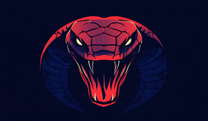 Stylized red cobra illustration