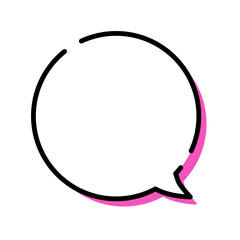 ポップな影付きの丸い吹き出し