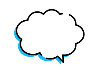 ポップな影付きの雲の吹き出し