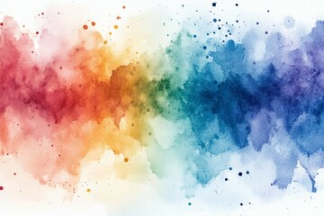 Vivid abstract watercolor on white background. AI image