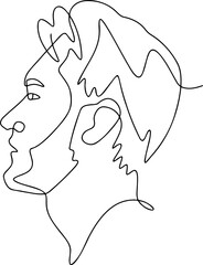 male face one line