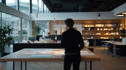 Professional brainstorming session in a modern office