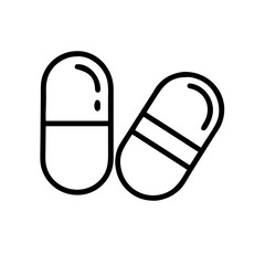 Capsule Tablet vector on white
