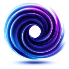 A vibrant swirling design featuring shades of blue and purple, creating a vortex effect with a bright center.
