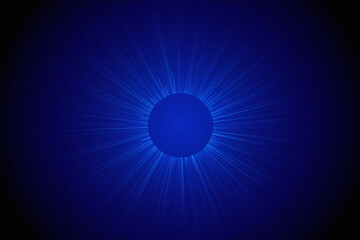 Abstract digital art with dark blue background and glowing circular structure