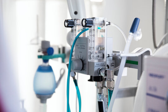 Close-up of machines in neonatal intensive care unit