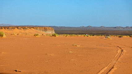 The desert landscape of the Sahara in Algeria