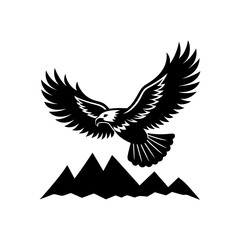 Fototapeta premium A majestic Eagle soaring over hills illustration