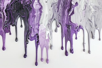 Naklejka premium Photo of Purple black and white paint stains on white surface. Background texture for backdrops or mapping