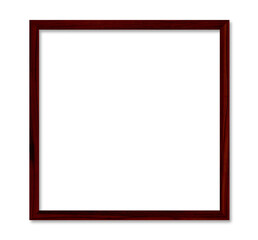 Rectangular picture frame. Old wooden frame, vintage style, with empty space and isolated transparent background with png.