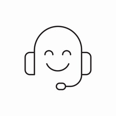 customer service support headset icon vector sign
