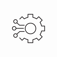 technical process gear setting icon vector sign