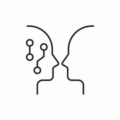 neural network connection path icon vector sign