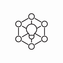 network connection idea bulb icon vector sign