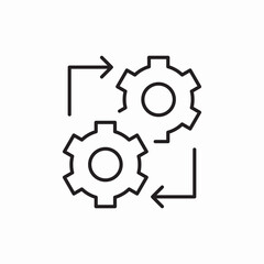 system configuration gear process icon vector sign