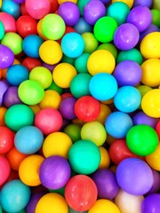 Colorful plastic ball portrait photo