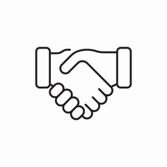 business partnership deal handshake icon vector sign