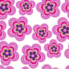 seamless pattern with pink flowers