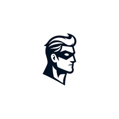 male superhero profile logo vector illustration template design