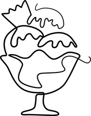 ice cream line art dessert logo
