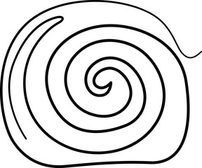 roll cake line art dessert logo