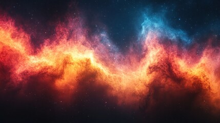 Naklejka premium Cosmic Nebulae; Fiery space clouds