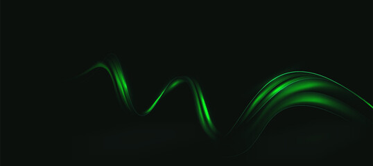 Abstract green neon curve light technology background, Futuristic digital glowing lines background for presentation business or tech event poster EPS 10