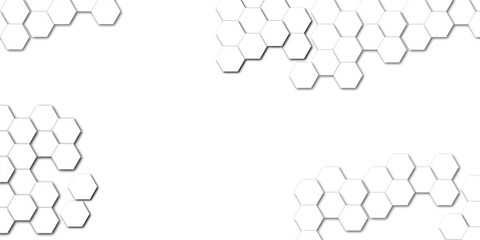Abstract technology white geometric hexagon on transparent concept design honeycomb shape vector. 