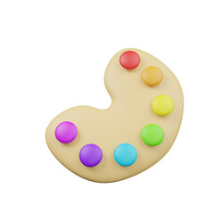 3D Artist Palette Icon – Colorful Paint Mixing Tool