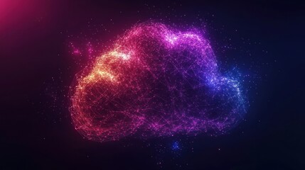 Abstract glowing cloud network graphic design