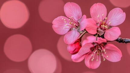 Delicate Pink Blossoms Against a Bokeh Background
