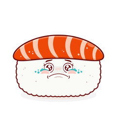 sushi salmon crying face cartoon cute