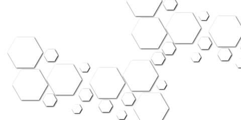 Abstract technology white and grey geometric hexagon shape on transparent background vector.