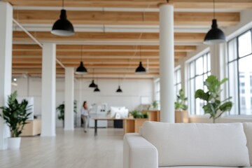 Fototapeta premium Modern office interior with a cozy seating area
